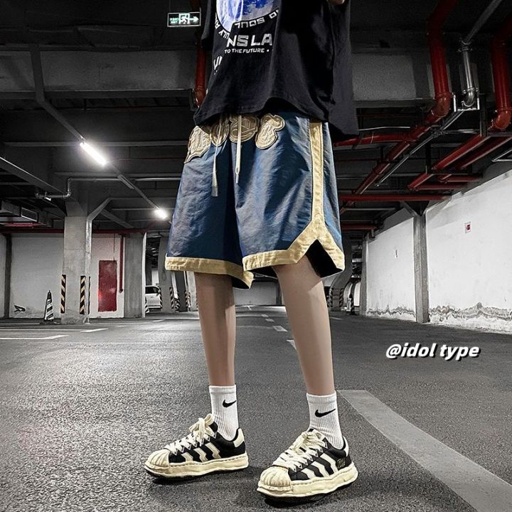 American%20Boxing%20Sports%20Shorts%20Men's%20Summer%20Casual%20Loose%20Knee%20Length%20Pants%20Heavy%20Fashion%20High%20Street%20Basketball%20Large%20Trunks%20-%20Image%204