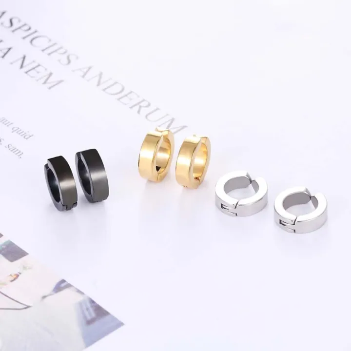 TIMIA%202pcs%20Earings%20for%20men%20hikaw%20for%20boys%20Fake%20Earring%20Street%20Geometric%20Non-piercing%20Stainless%20steel%20Round%20Hoop%20Earrings%20Ear%20Clip%20Jewelry%20Ear%20Cuff%20-%20Image%207