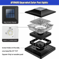 Solar Post Cap Lights Outdoor Deck Fence Post Light for 5.5x5.5 3.5x3.5 Wooden Vinyl Posts Patio Garden Decor 2Pack. 