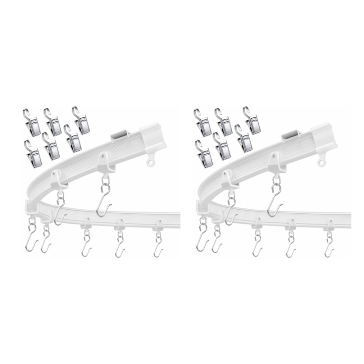 Ceiling Mount Curtain Track - Aluminium Alloy Rail For Room Divider Or Shower, Pre-drilled Holes, White - View #4