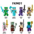 Minecraft Domestic Educational Building Blocks Minifigures Steve Alex Knight Drowned Corpse Zombie Hunter. 