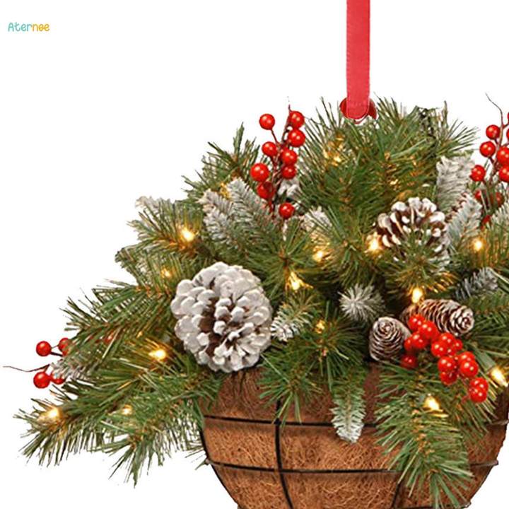 Flower%20Basket%20Wreath%20Decor%20Artificial%20Farmhouse%20Wreath%20Spring%20Flowers%20Basket%20for%20Christmas%20Tree%20-%20Image%207