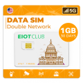 EIOTCLUB USA - 1GB 30DAY, 5G/4G LTE Cellular, Support AT&T and T-Mobile, Data-Only for Unlocked IoT Devices. 