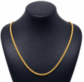 Singapore Fox Chain Necklace for Girls Boys Gold Plated 3mm Chain Jewelry 18 Inch 24 Inch. 