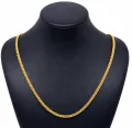 Singapore Fox Chain Necklace for Girls Boys Gold Plated 3mm Chain Jewelry 18 Inch 24 Inch. 