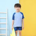 Summer New Boys' Quick-Drying Split Short-Sleeved Swimsuit Swimming Trunks Super Cute Not Tight round Neck Children's Swimsuit Men. 