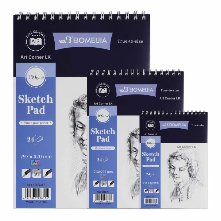 Bomeijia Sketch Pad Drawing Paper Book 160gsm A3 A4 A5 (New Version)