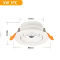 LED Downlight Embedded Spot Light 5W 7W 3-color Led Downlight Ceiling Light for Living Room Bathroom Indoor Lighting Fixture. 