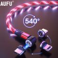 B Line Luminous AUFU LED Streamer Charging Magnetic USC Type Cable Magnetic Cable Micro Charger Cable For iPhone Huawei Samsung. 