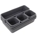 8Pcs 3-Size Multpurpose Portable Desk Drawer Organizer Trays Durable Plastic Interlocking Storage Boxes Dividers Household Office Supplies. 
