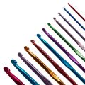 Crochet Hooks Set - 12pcs ( 2mm to 8mm ) Premium Knitting Needle Multicolor Aluminium Set. 