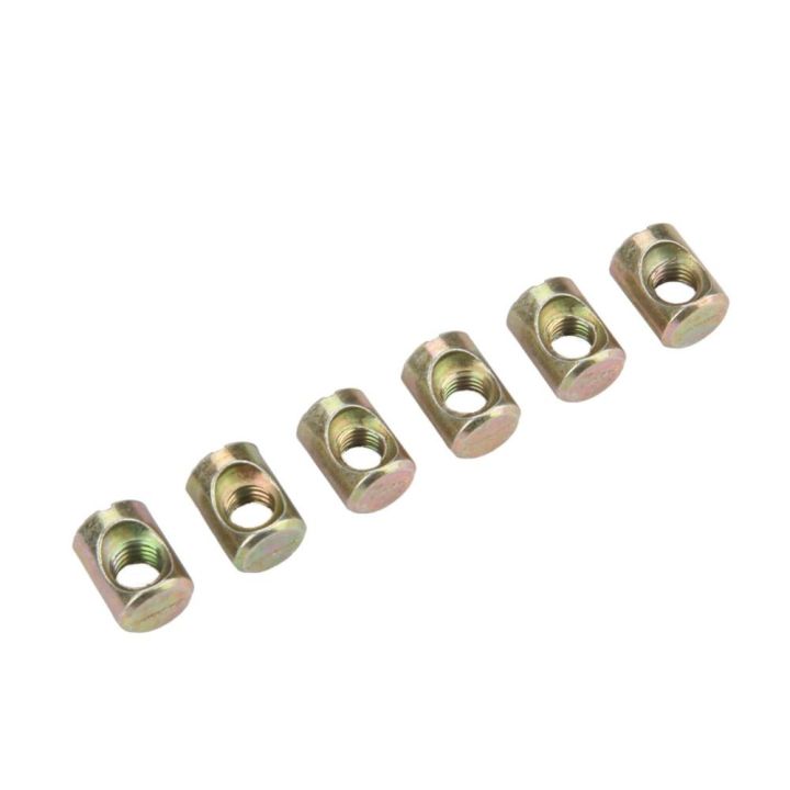 30pcs Fasteners M6 x 13mm ​Furniture Barrel Nut​ ​Spring Loaded ​Cabinet Connector​ ​Embedded Nut​ Slotted Barrel Nut Furniture/Bed/Crib/Chairs