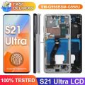 S21 Ultra Screen with Fingerprints, for Samsung Galaxy S21 Ultra 5G G998B G998B/DS Lcd Display Digital Touch Screen with Frame. 