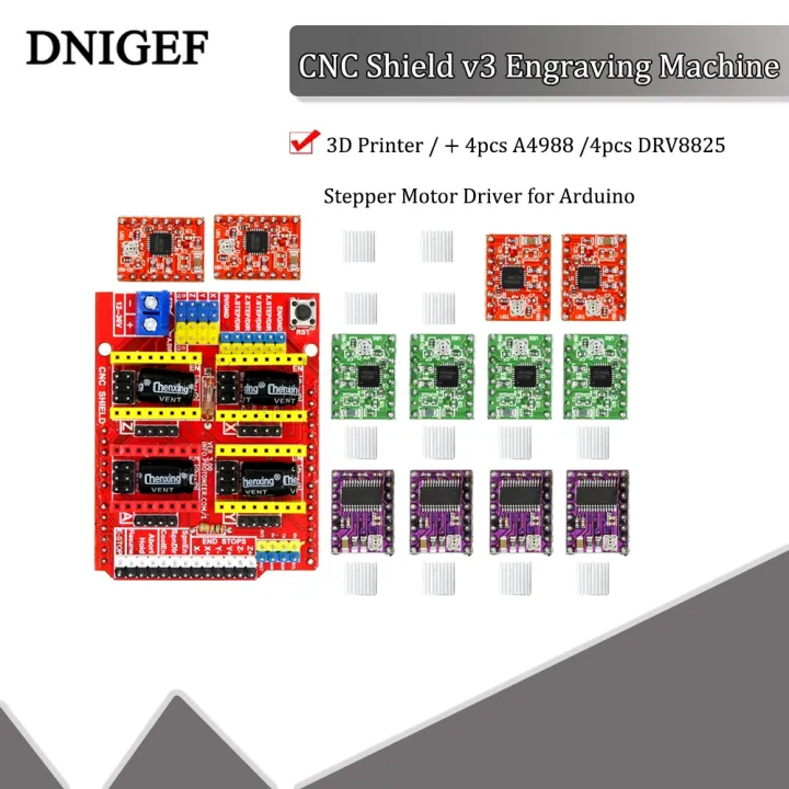 CNC%20Shield%20v3%20Engraving%20Machine%20/%203D%20Printer%20/%20+%204pcs%20A4988%20/%204pcs%20DRV8825%20Stepper%20Motor%20Driver%20for%20Arduino%20-%20Image%202