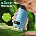 Children Microscope Portable Kids Microscope 60x-120x Magnification for School Outdoor Exploration Biology Learning Tool for Children. 