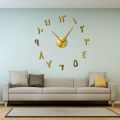 Arabic Numbers Acrylic Mirror Effect Sticker DIY Giant Wall Clock Retro Arabic Numerals Large Silent Wall Watch Home Decor. 