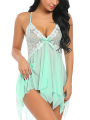 Lingerie Women Pajamas Hot Babydolls Lace Nightdress Clothes Transparent Dress with Panties Nighties. 