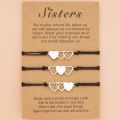 3Pcs Three Heart Sisters Card Bracelets Best Friendship Stainless Steel Handmade Braided Bracelet Birthday Gift Jewelrys. 