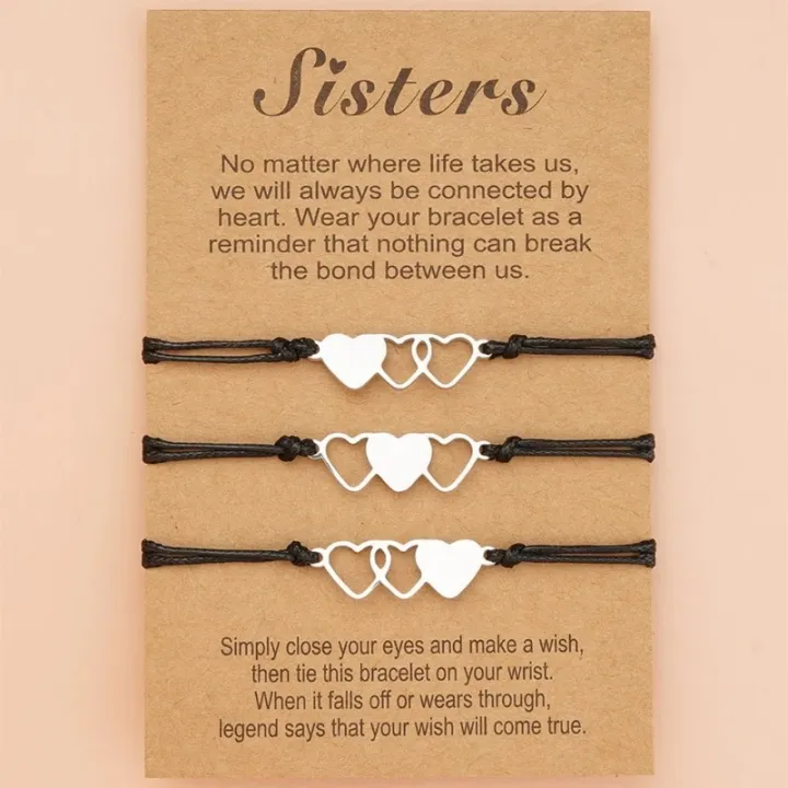 3Pcs%20Three%20Heart%20Sisters%20Card%20Bracelets%20Best%20Friendship%20Stainless%20Steel%20Handmade%20Braided%20Bracelet%20Birthday%20Gift%20Jewelrys%20-%20Image%205