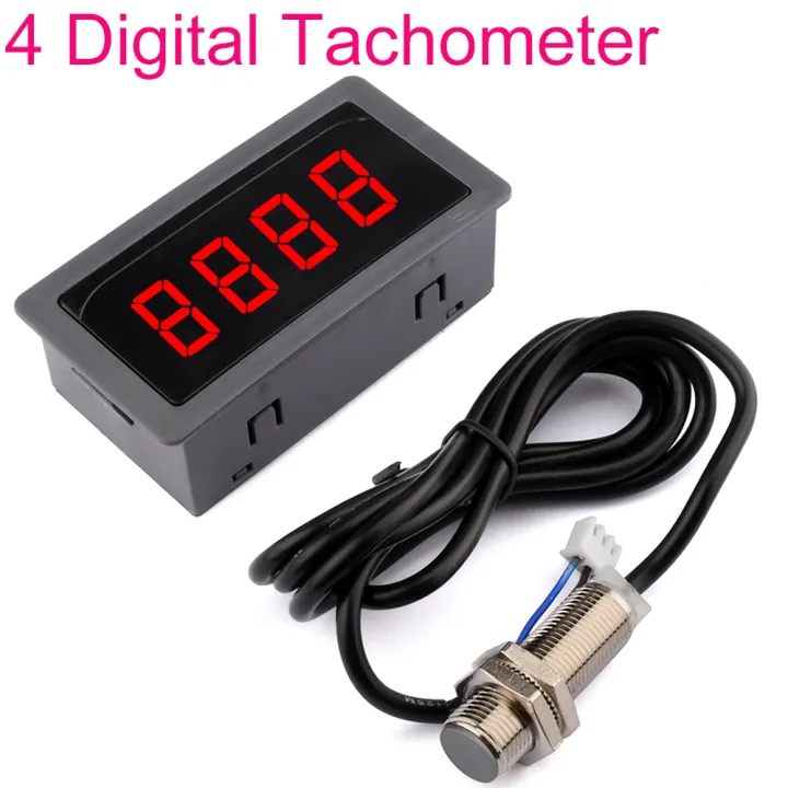 4%20Digital%20Tachometer%20Red%20Led%20Rpm%20Gauge%20Speed%20Meter%20With%20Hall%20Magnet%20Sensor%20Npn%20Switch%20For%20Lathe%20Conveyor%20Belt%20-%20Image%204