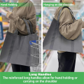35L Reusable Grocery Bags with Long Handles, 10 Pack Foldable Reusable Shopping Bags, Grocery Bulk Tote Bags Grey 41 X 26 X 33CM. 