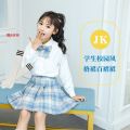 JK Uniform Suit Primary School Student Genuine Girl's Domineering Plaid Skirt School Uniform Grade 3 12 Summer Pleated Skirt. 