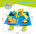 Classic Sand & Play Kids Sand and Water Table, 24-Piece Set, Fun Activity Center for Toddlers with Plastic Molds, Scoop, Waterfall and Leak-Free Tray, Practical Early Learning Beach Toy for Kids. 
