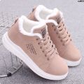 Casual Thickened Shoes Versatile New Female Fleece-Lined Korean Style Students Autumn and Winter High Top 2024 Warm Keeping Sports Cotton Shoes 々. 