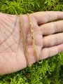 ESH New Elegant Gold Plated 18/24 Inch 3mm Singapore Square Fox Chain Necklace for Unisex. 