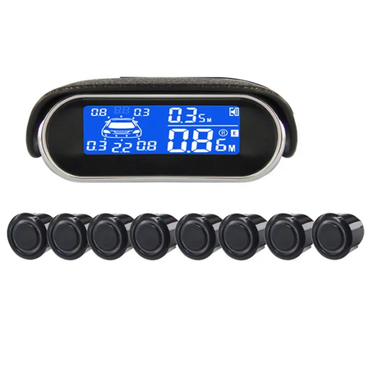 Car Parking System with 8 Reverse Sensors Buzzer Warning Distance ...