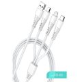 Charging Cable Data Cable 3 in 1 USB Cable Micro Type-C Lightning Mobile Phone Charging Cable Fast charging Cable 2.4A. 