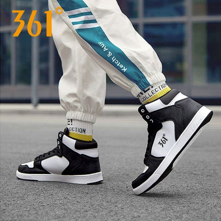361 Official Flagship High Top Board Shoe Women s Shoes Skateboard Shoes Autumn and Winter Leather Fashionable All Match Trendy Casual Women s Shoes Daraz.lk