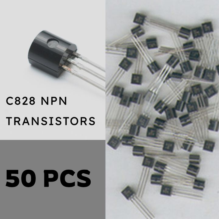 50PCS - C828  NPN C 828 transistors for electronic circuit applications in amplification, signal processing, switching