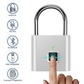 Fingerprint Padlock,Portable Anti-Theft USB Charging Fingerprint Lock for Lockers, Suitcases, Backpacks Etc Can Support. 