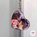 Personalized Key tag customized Heart shape Photo Text keychain Beautiful Birthday gift keytag for girlfriend Love valantine day gift key chain for wife anniversary. 