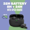 JBL Wave Beam in-Ear Wireless Earbuds (TWS) with Mic,App for Customized Extra Bass Eq,32 Hours Battery&Quick Charge,Ip54 Water&Dust Resistance,Ambient Aware&Talk-Thru,Google Fastpair. 