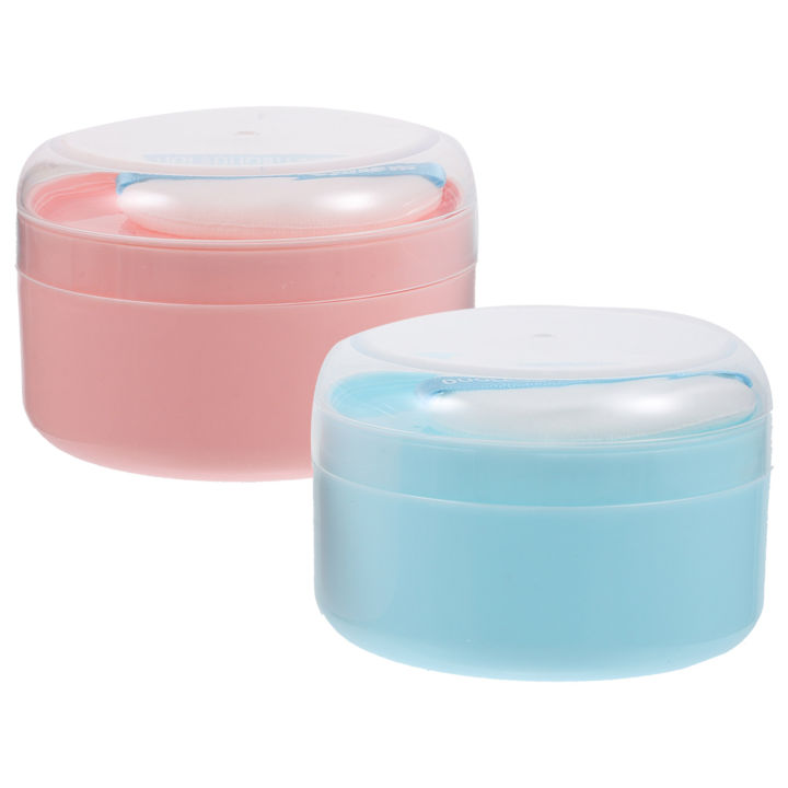 POWDER CASE (AB-12)|Infinity needs|Baby Soft Face Body Cosmetic Puff Sponge Bath Powder Container Box Case Random Color with case box