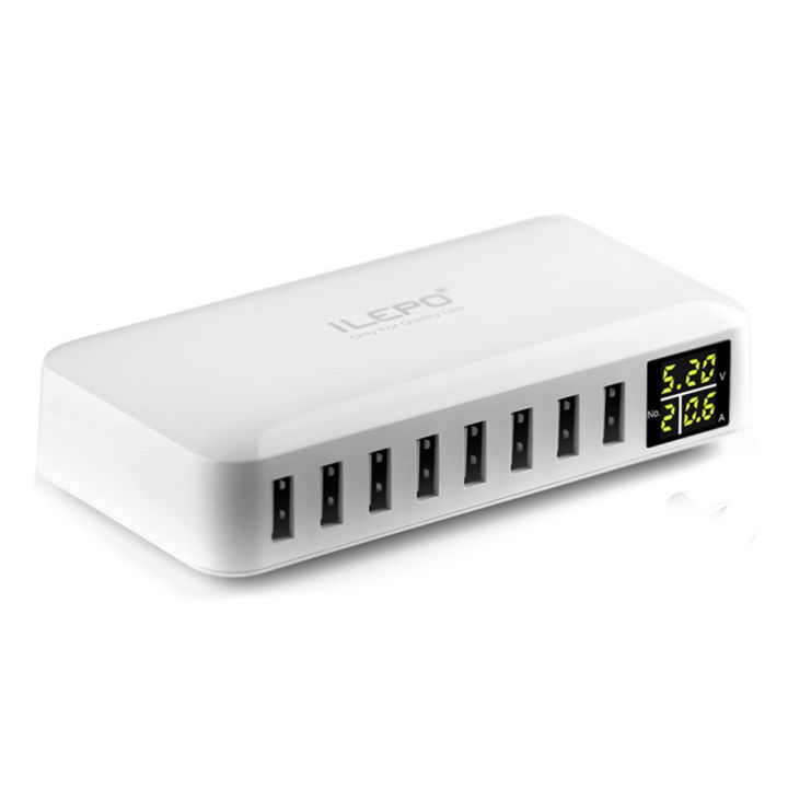 KOGEEK%208%20Ports%20Smart%20USB%20Charger%2050W%208A%20Multi%20Port%20USB%20Hub%20with%20LCD%20Display%20Fast%20Charging%20Wall%20Charger%20Power%20Adapter%20with%204ft%20Long%20Power%20Cord%20-%20Image%205