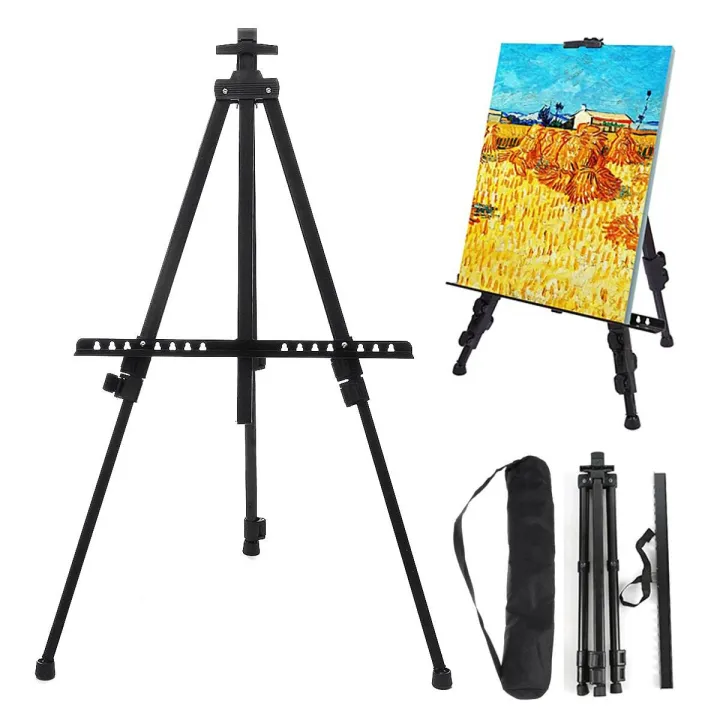 Light Weight Easel Portable Folding Iron Metal Painting Display Artist Telescopic Easel Tripod Stand