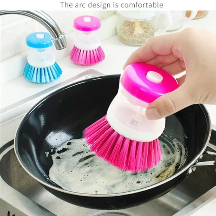 Soap Dispensing Dish Washing Brush - Kitchen Cleaning Brush with Built-In Soap Dispenser for Efficient Dishwashing