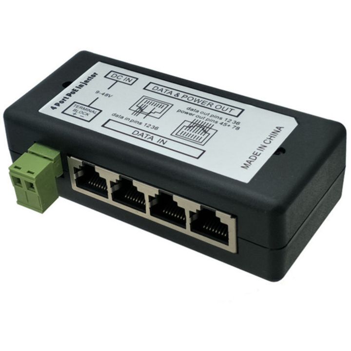 1%20Piece%20Black%204%20Port%20POE%20Injector%20Plastic%20POE%20Power%20Adapter%20for%20CCTV%20Surveillance%20IP%20Cameras%20Power%20over%20Ethernet%20Adapter%20-%20Image%204