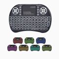 Wireless Mini Keyboard Remote Control Touchpad For Smart TV Android TV Box PC 2.4GHz With RGB Backlit(Black). 
