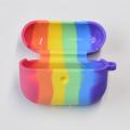 earphone case for airpods case rainbow silicone cover for airpods pro 3 with keychain earphone accessories colorful 2020 newest. 