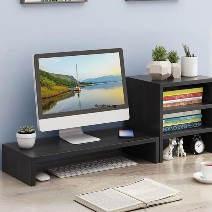 Wide Rectangle Computer Riser Large Load-Bearing PC Riser Space Saving Room Laptop Stand Easy to ...