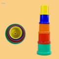 Stacking Cups Toy Educational Learning Toys for Colorful Set of 5 Stackable. 