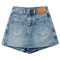 Retro Hot Girl Denim Skirt Women 2024 Summer Thin High Waist Slimming Small a Fashionable Hip-Wrapped Culottes. 