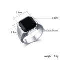 Men's Ring Black Cubic Zircon Fashion Finger Ring Simple Biker Classic Rings Mystic. 