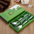 3PC Tableware Stainless Steel Chopsticks Spoon Fork Gift Box Portable Travel SEVICH. 