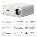 WANBO X5 Projector Full HD Native 1080P 4K HDR, 1100 ANSI | Projector for Home Android 9.0 Quad Core CPU (1GB +16GB) | Fully Automatic | 10W Speaker | WiFi 6, Dual BT (in-Out) | HDMI ARC | Outdoor Cinema. 