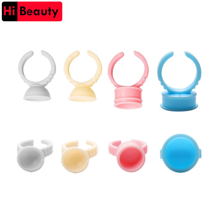 Ring Container For Lashes 100PCS Disposable Plastic Silicon Tattoo Ring Cups Containers Holder ...